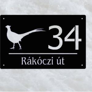 Fácán házszámtábla