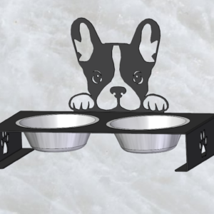 Francia bulldog kutyatál tartó