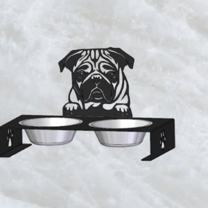 Angol bulldog etetőtál tartó