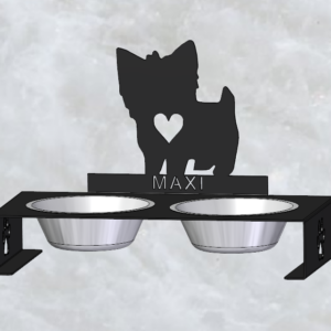 Egyedi kutya etetőtál tartó - Yorki