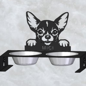 Egyedi kutya etetőtál tartó - Chihauhau