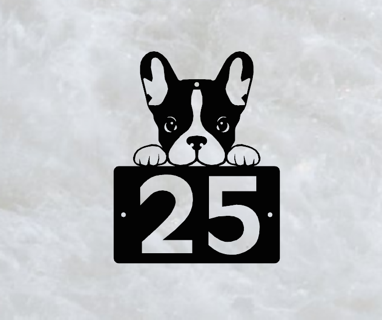 Francia bulldog házszám