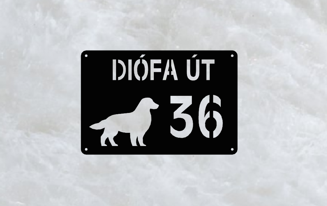 Golden retriever házszámtábla