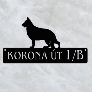 Német juhász házszámtábla