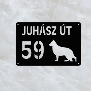 Német juhász házszámtábla