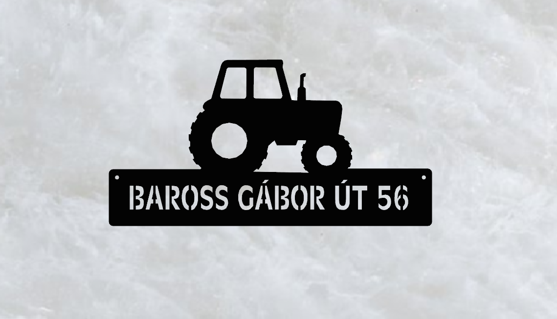 Traktoros házszámtábla