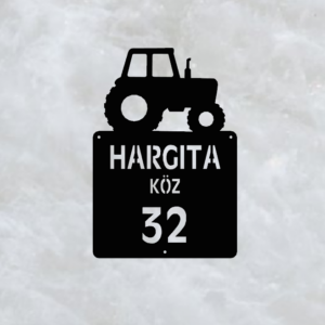 Traktoros házszámtábla