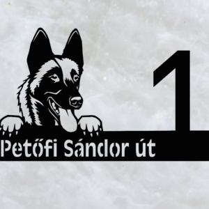 Malinois juhász házszámtábla