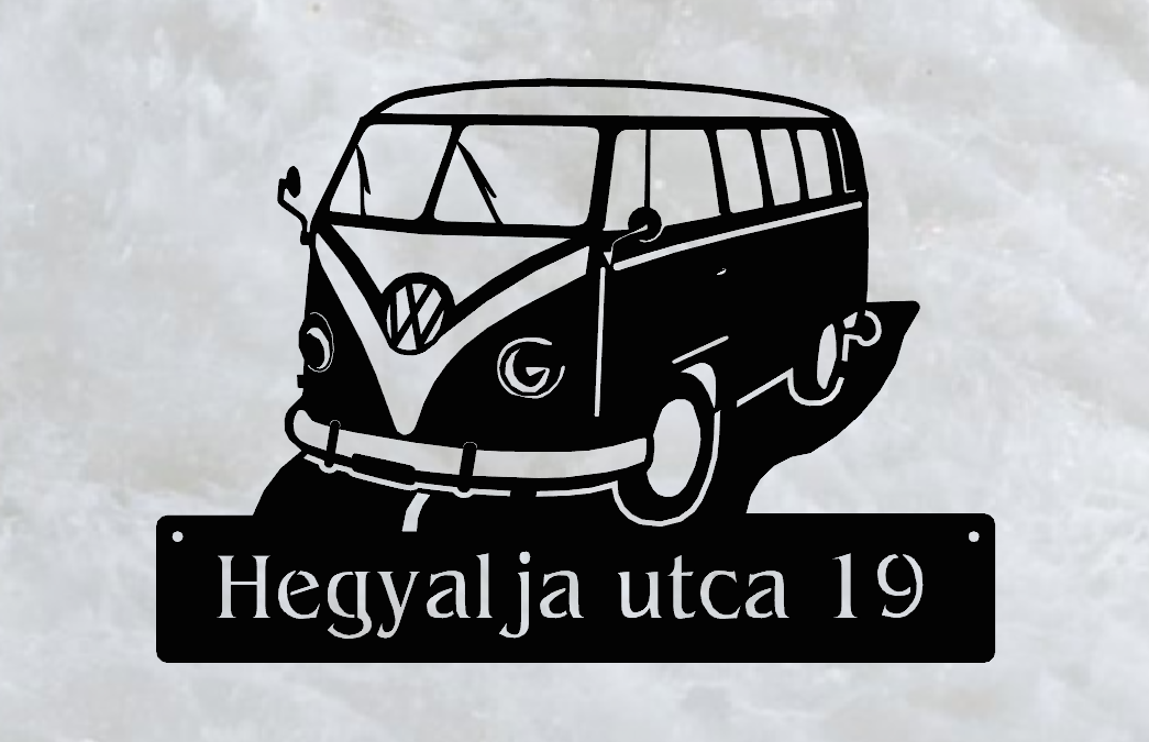 Autós (Volkswagen T1) házszámtábla