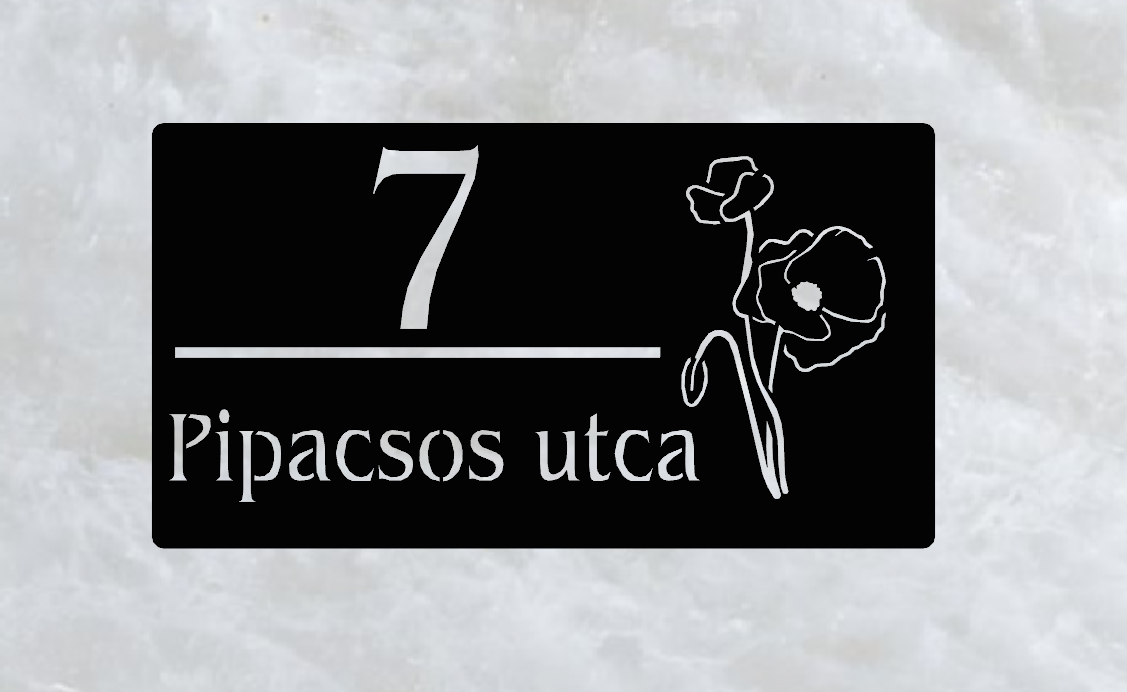 Pipacsos házszámtábla