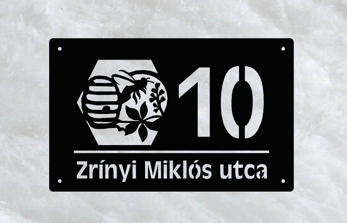 Méhész házszámtábla