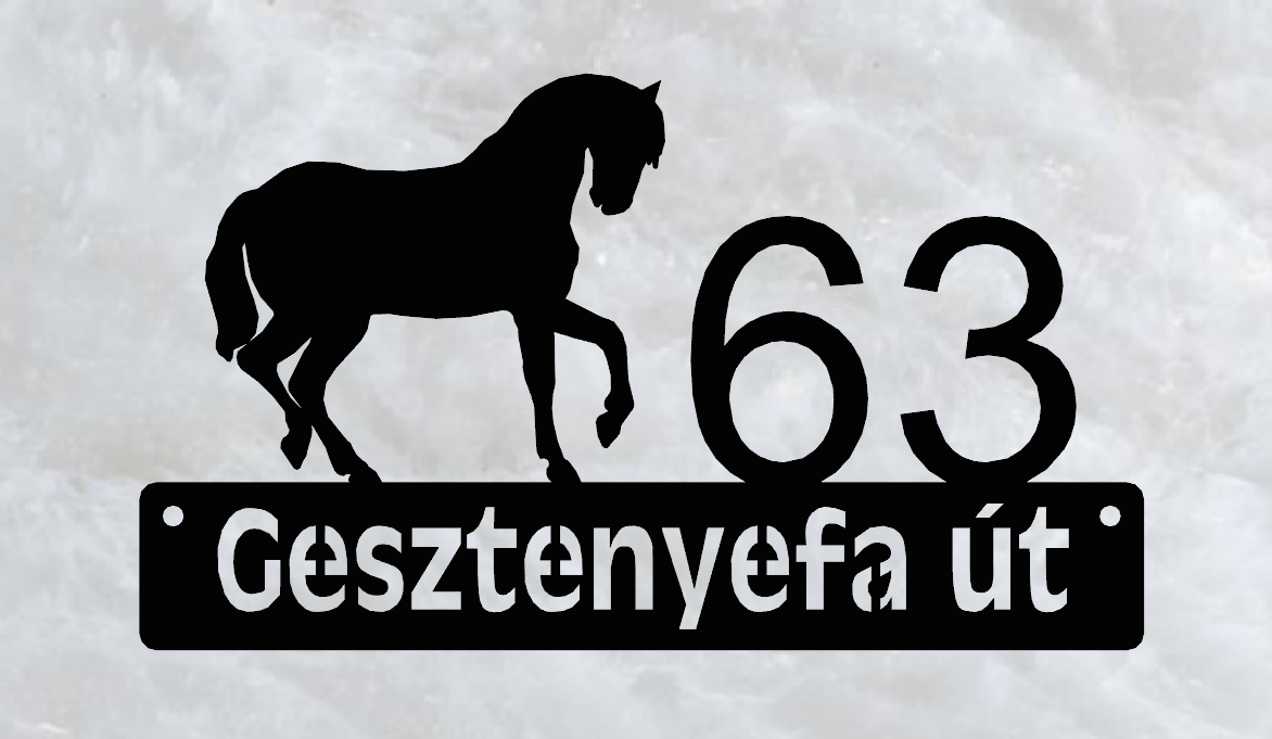 Lovas házszámtábla